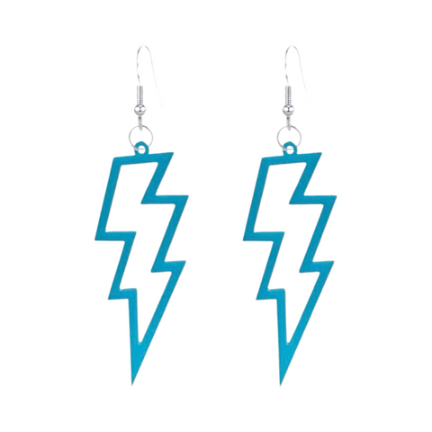 Lightning Bolt Earrings - Sky Blue