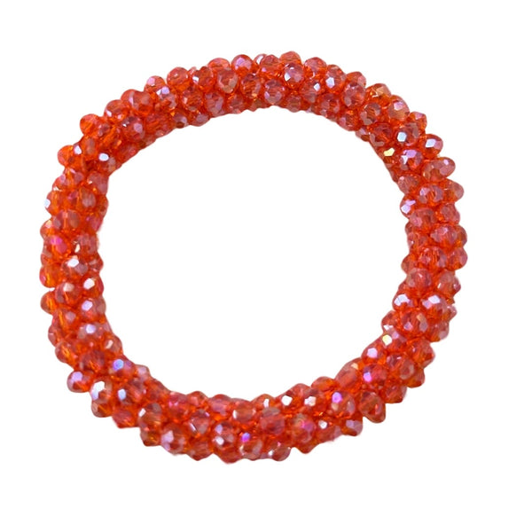 Bead Weave Elasticated Bracelet - Portland Orange
