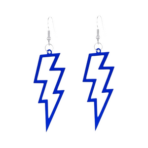Lightning Bolt Earrings - Cobalt Blue