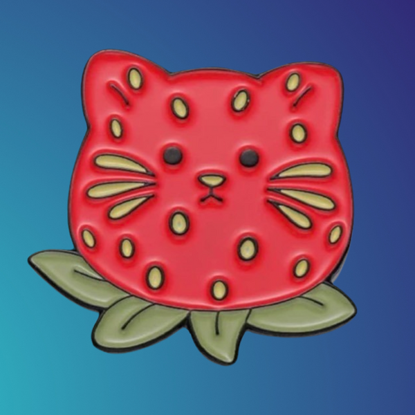 Strawberry Kitty Pin